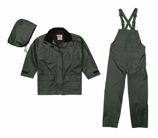 Rain Suit w/Jacket/Bib Unrated Green XL