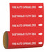 Pipe Marker Fire Auto Sprinklers 12in H