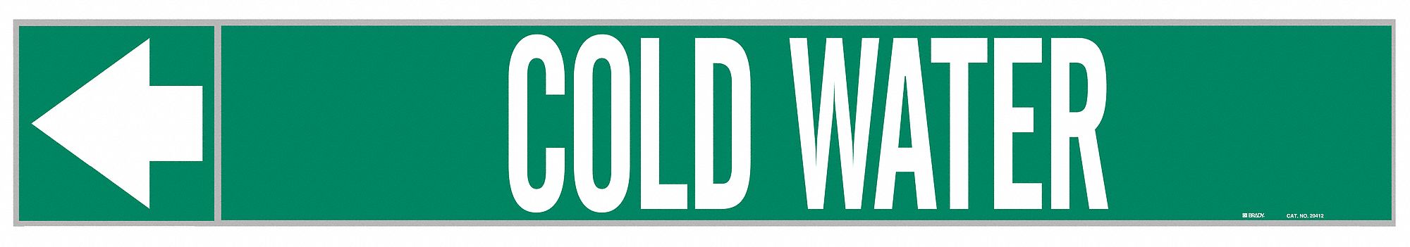 Pipe Marker Cold Water 1in H 8in W