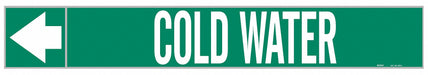 Pipe Marker Cold Water 1in H 8in W