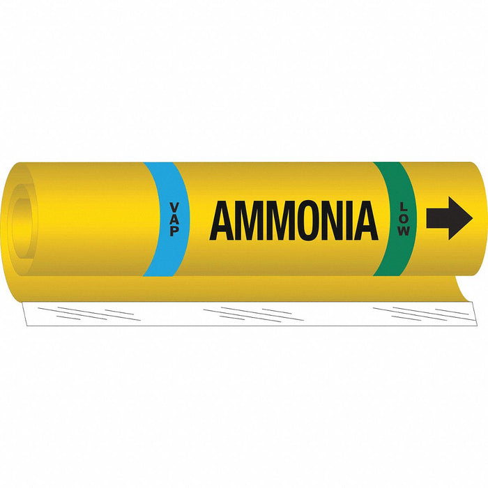 Pipe Marker Ammonia 9 in H 8 in W