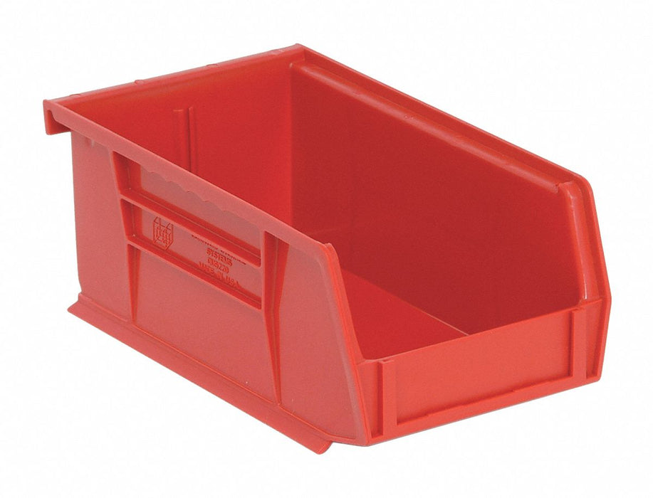 F0599 Hang and Stack Bin Red PP 3 in
