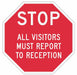 Rflctv Visitors Stop Sign 12x12in Alum