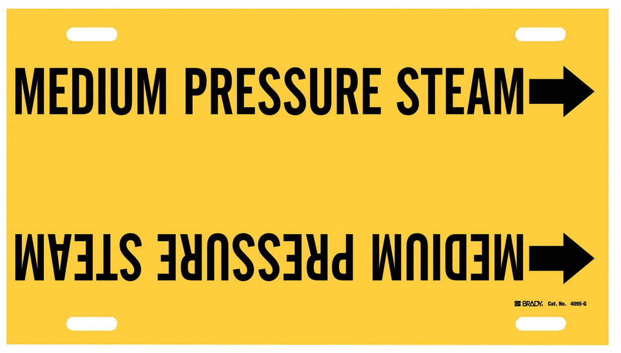 Pipe Marker Medium Pressure Steam 10in H