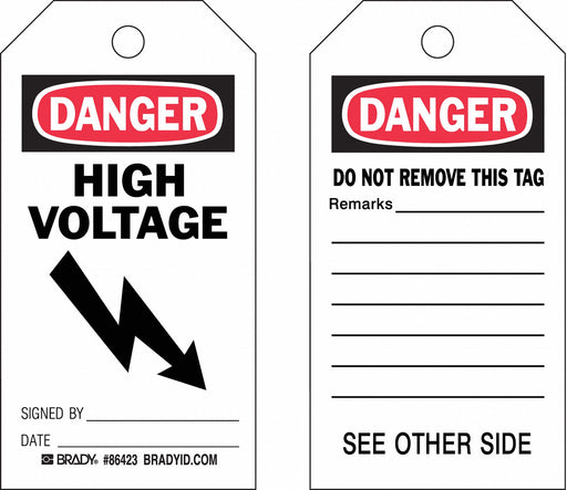 Danger Tag 5 3/4in H 3in W Polyster PK10