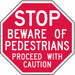 Rflct Pedestrian Sign 6inx6in Aluminum