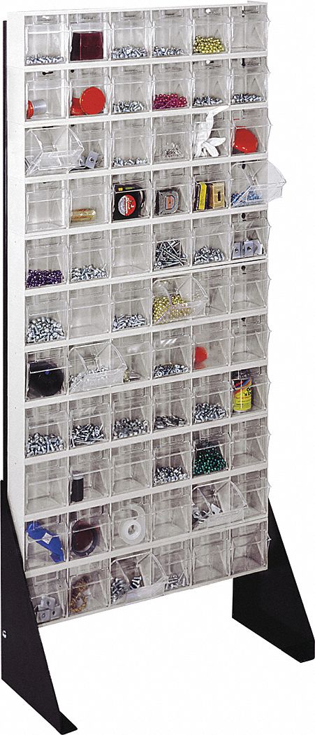 Sngl Sided Tp-Ot Bin Rack PwdrCtd 52 in