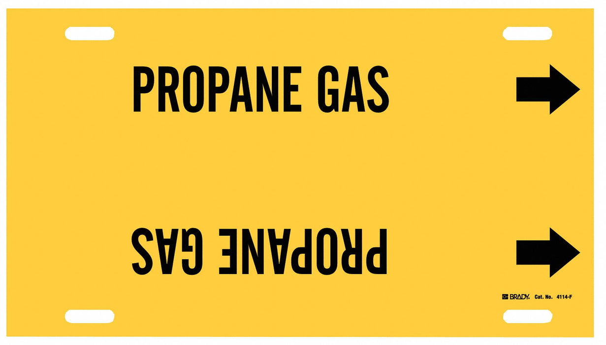 Pipe Marker Propane Gas 8 in H 16 in W