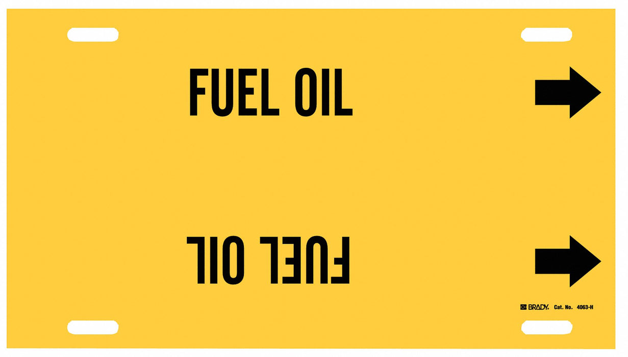 Pipe Marker Fuel Oil 10 in H 32 in W