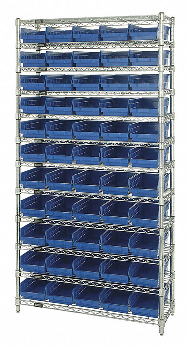 E3958 Bin Shlvng 18inx74inx36in Blue