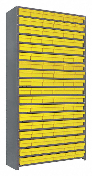 E6887 Enclosed Bin Shlvng 12x75x36in Yellow