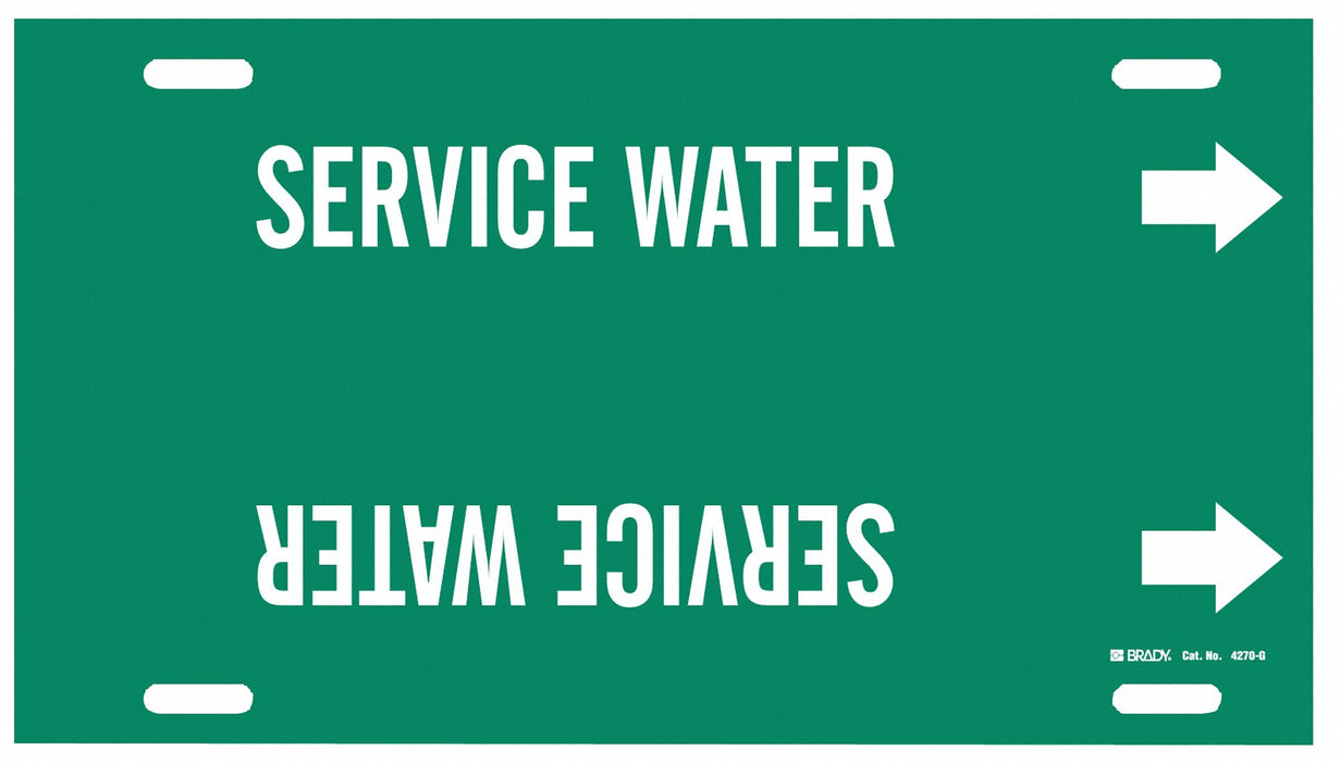 Pipe Marker Service Water 10in H 24in W