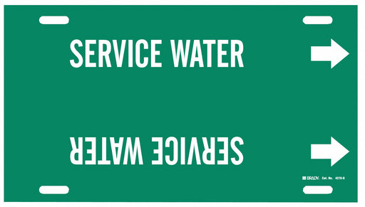 Pipe Marker Service Water 10in H 24in W