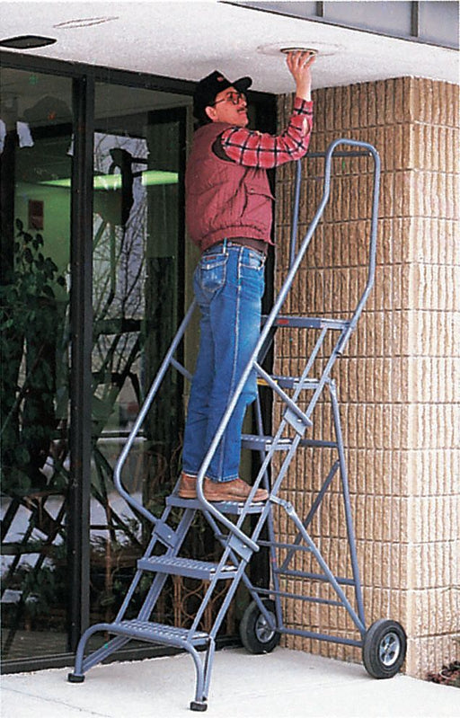 Folding Rolling Ladder Steel 60 In.H