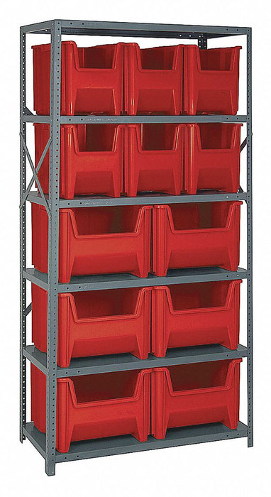 E1495 Bin Shlvng 18inx75inx36in Red