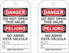 Danger Bilingual Tag 7in H 4in W PK100