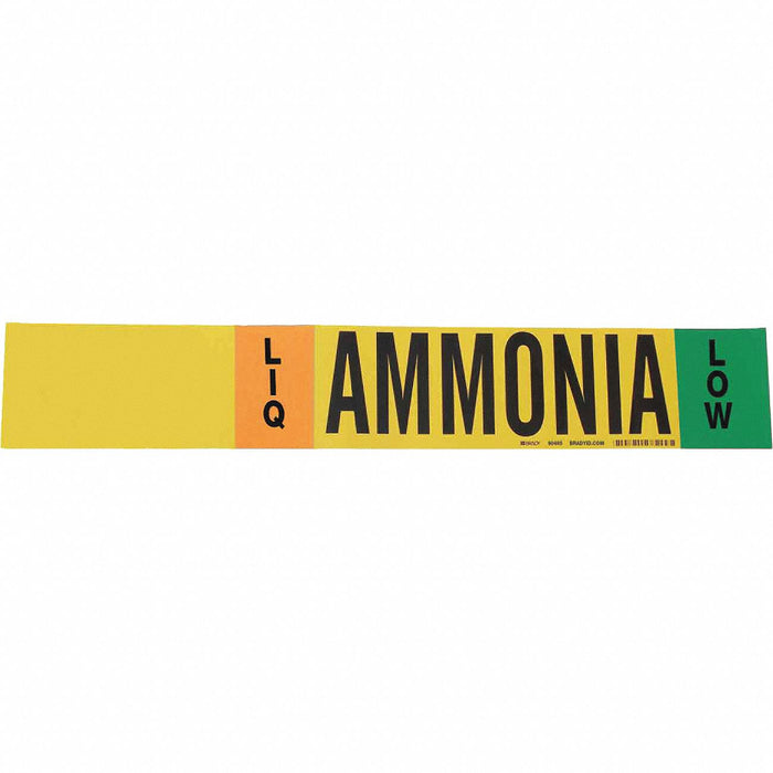 Pipe Marker Ammonia 4 in H 24 in W