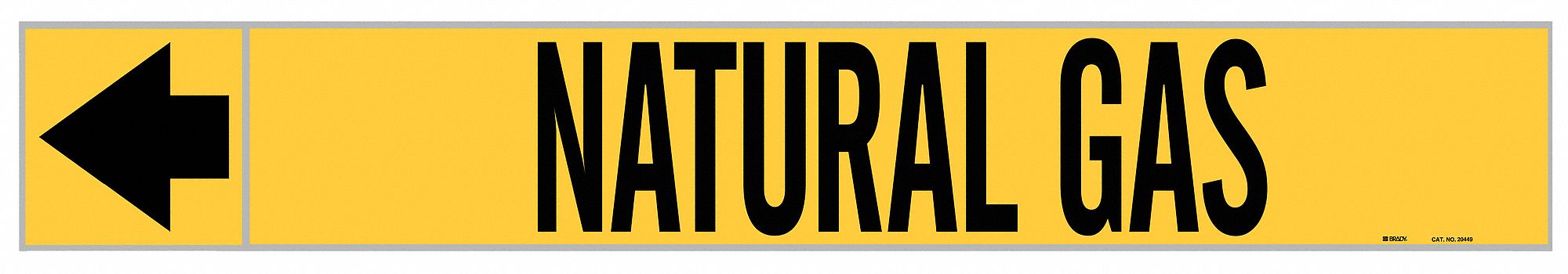 Pipe Marker Natural Gas 1in H 8in W