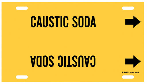 Pipe Marker Caustic Soda 10 in H 24 in W