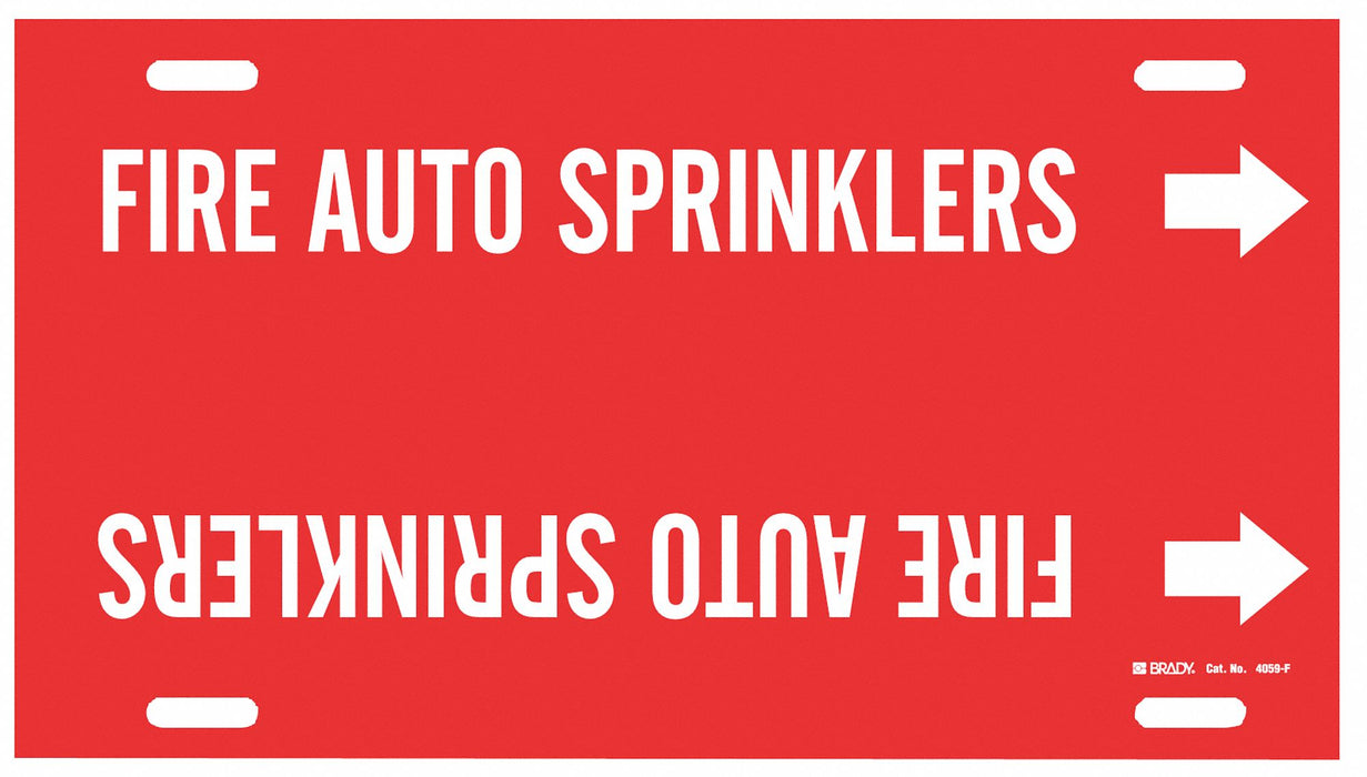 Pipe Mrkr Fire Auto Spnklrs 8in H 16in W