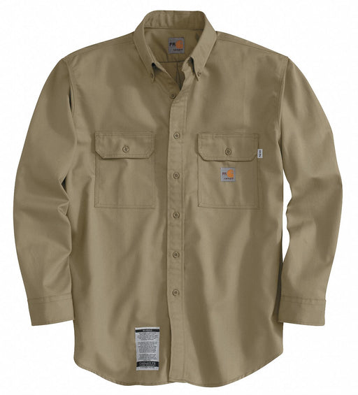 E6404 FR Long Sleeve Shirt Khaki XLT Button