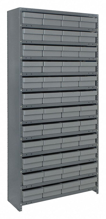 E6888 Enclosed Bin Shlvng 18x75x36in Gray