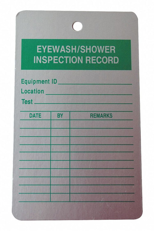 Eye Wash/Sh Inspection Rcd Tag Al PK25