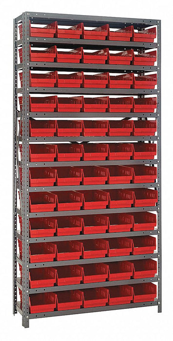 E1516 Bin Shlvng 18inx75inx36in Red