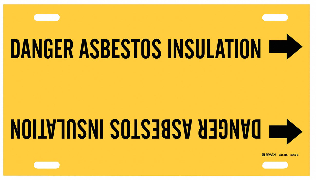 Pipe Marker Danger Asbestos Insulation