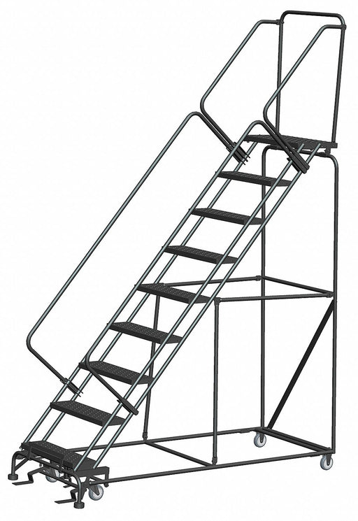Safety Rolling Ladder Steel 90 In.H