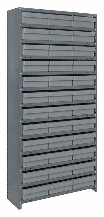 E6883 Enclosed Bin Shlvng 12x75x36in Gray