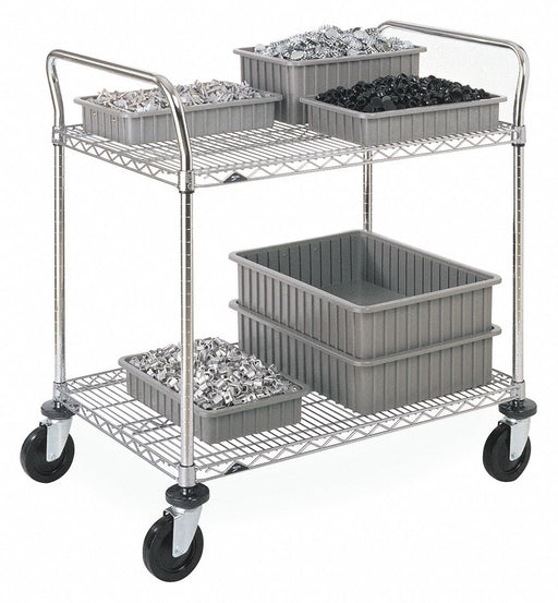 Wire Shelf Cart 2 Shelf 39x60x24