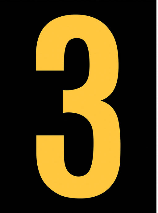 NumberLabel Vinyl 2-7/8inH 1-3/4inW PK25