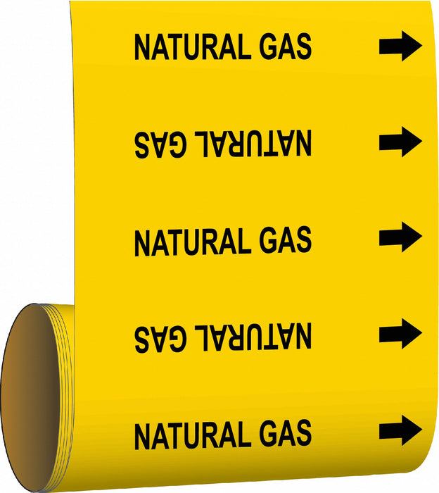 Pipe Marker Natural Gas 8in H 8in W