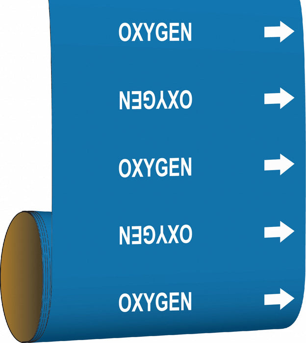 Pipe Marker Oxygen 8 in H 8 in W