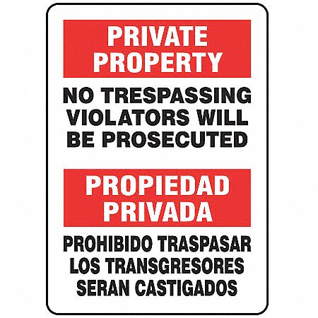 Spanish-Bilingual Private Property Sign