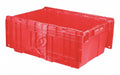 H6168 Attached Lid Container Red Solid HDPE