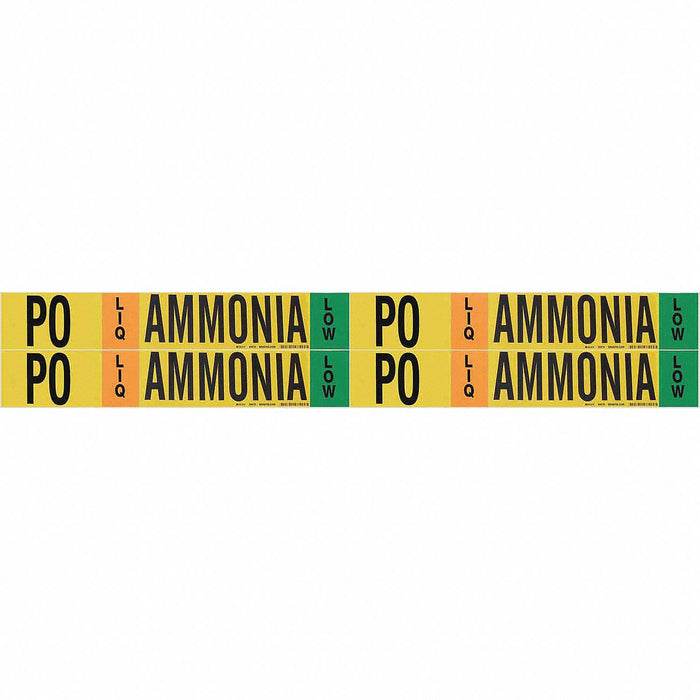 Pipe Marker Ammonia 1 1/8in H 7in W