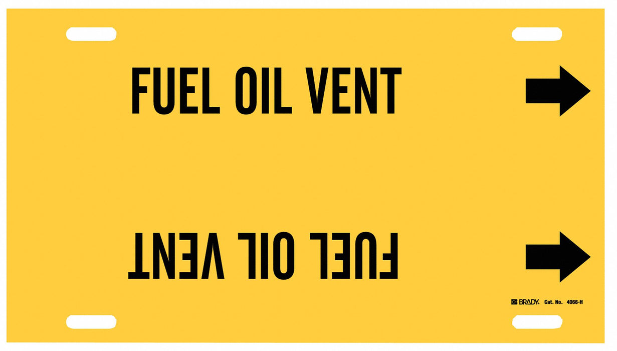 Pipe Marker Fuel Oil Vent 10in H 32in W