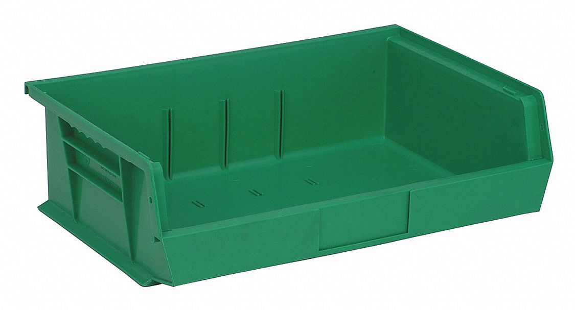 F0606 Hang and Stack Bin Green PP 5 in