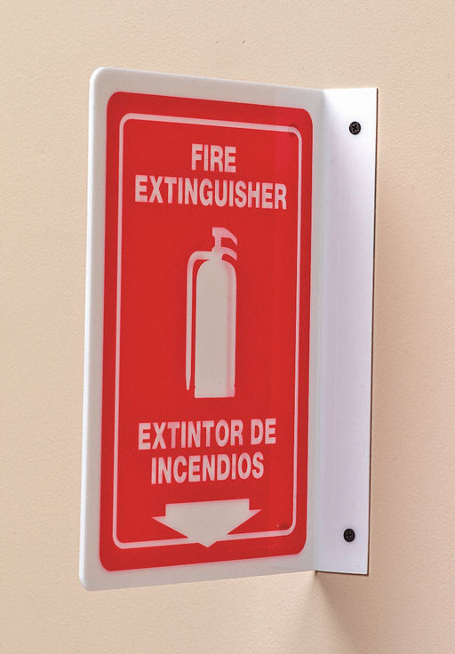 Fire Extinguisher Sign 12X9 WHT/R