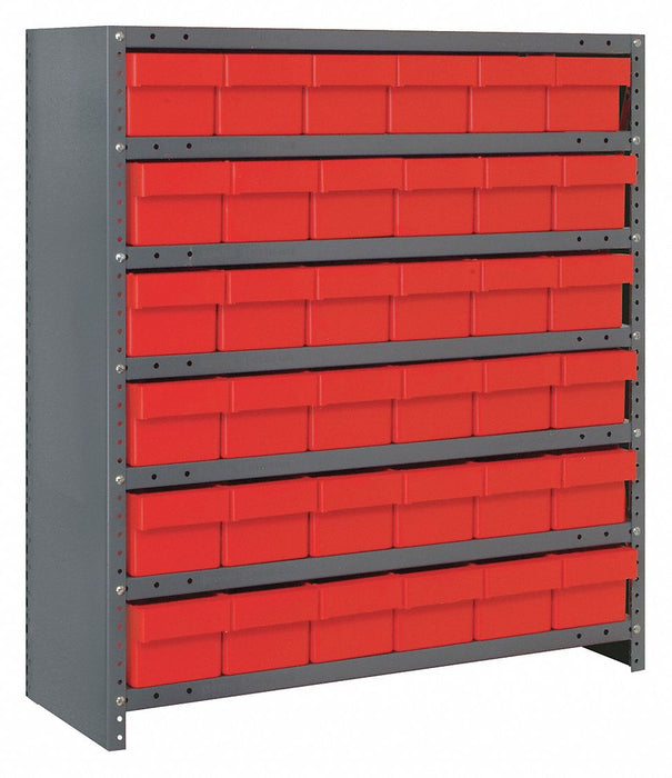 E7214 Enclosed Bin Shlvng 12x39x36in Red