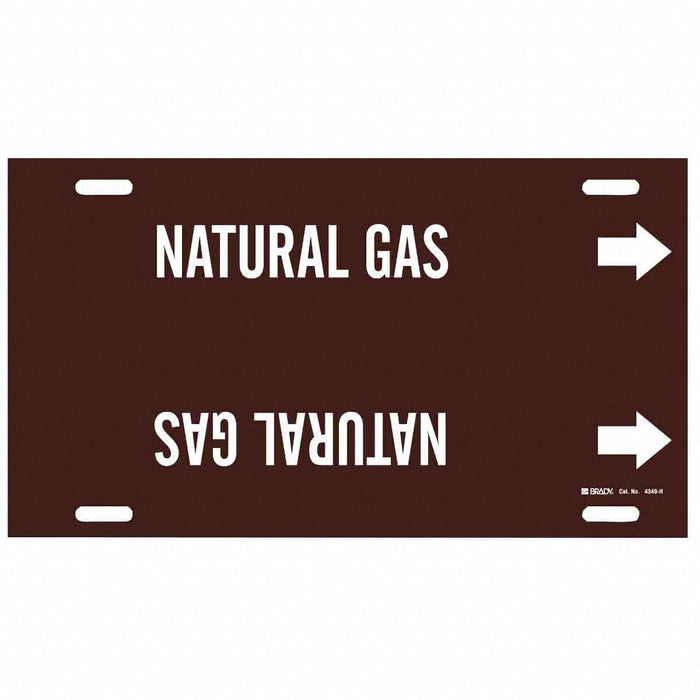 Pipe Marker Natural Gas 10 in H 32 in W