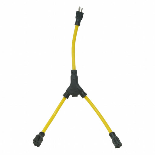 Cord Adapter 2 ft Yellow 2 Outlet