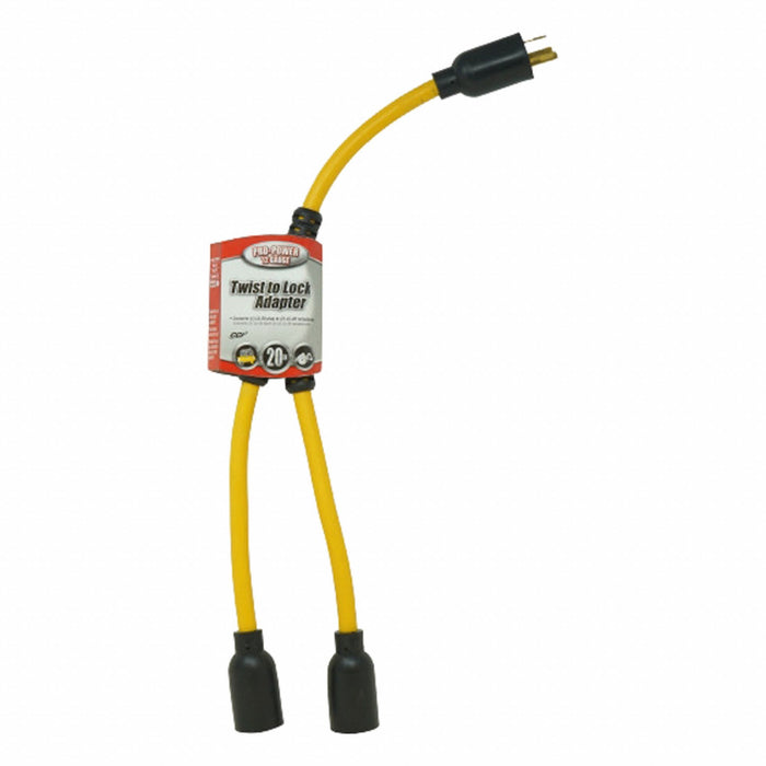 Cord Adapter 20 in Yellow 2 Outlet
