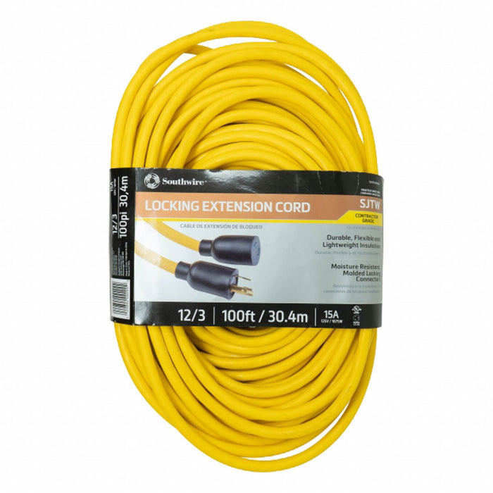 ExtensionCord 100ft Yellow 12AWG Round