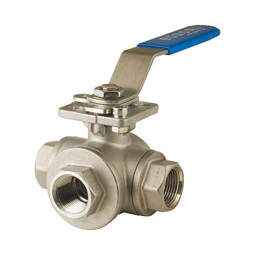 Manual 3-Way Ball Valve 1/4 CF8M SS