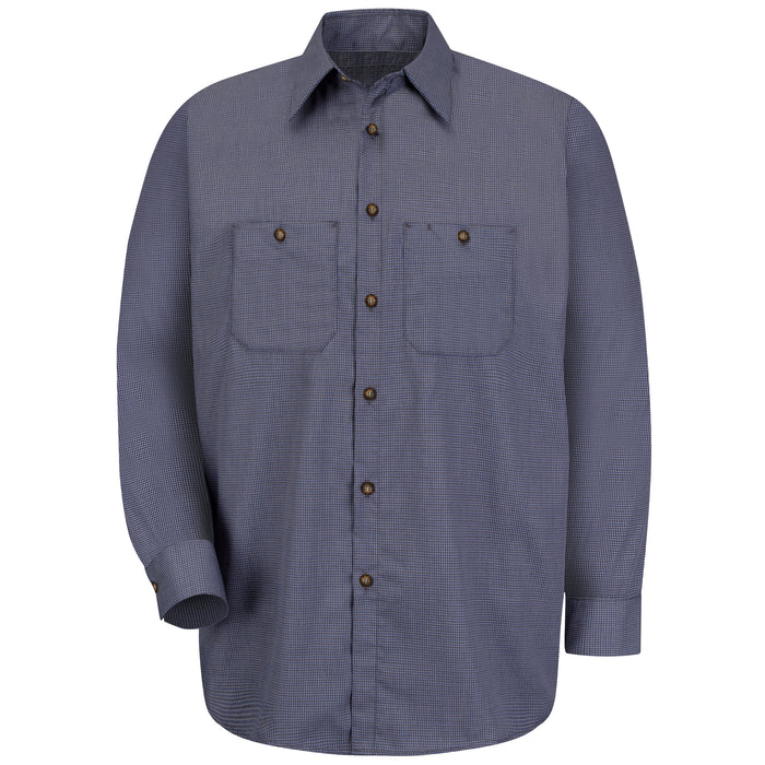Men's Long Sleeve Microcheck Uniform Shirt