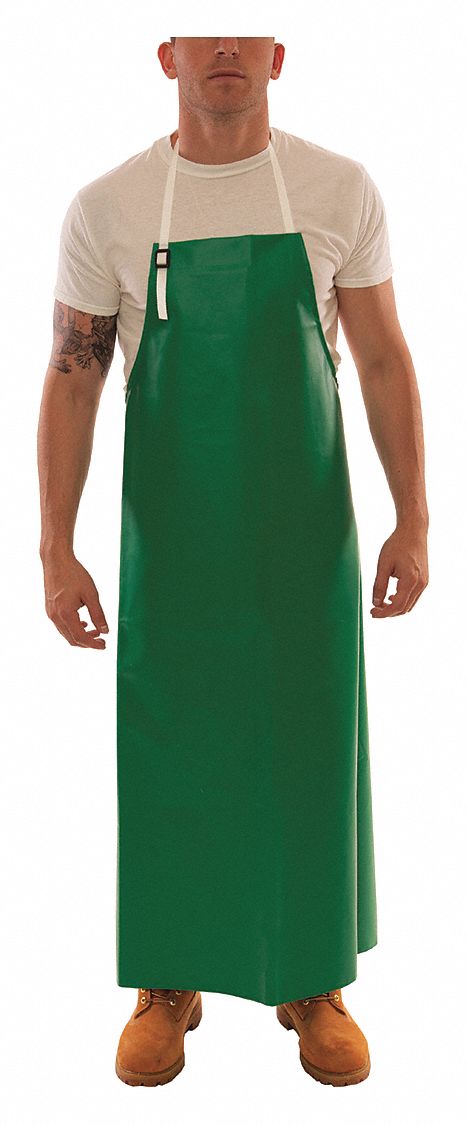 Bib Apron M Green PVC Polyester