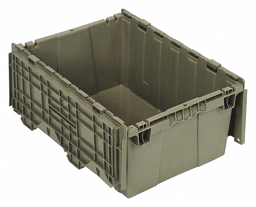 AttachedLidTote 21.75inL 14.875inW Gray